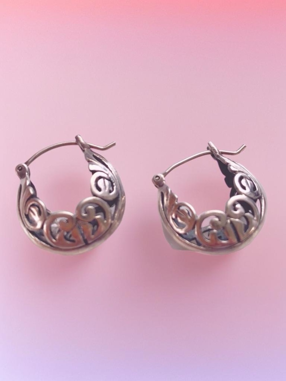 Silpada Sterling Silver Filigree Hoop Earrings P1126 Silpada Vintage 2006